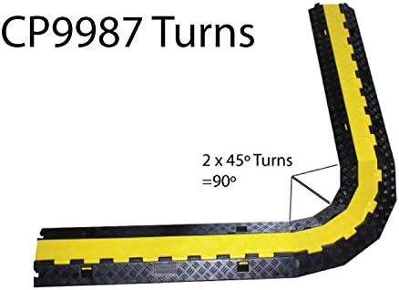 Heavy Duty Cable Protector Ramp 1 Channel 38.5" Long Black Yellow U552945