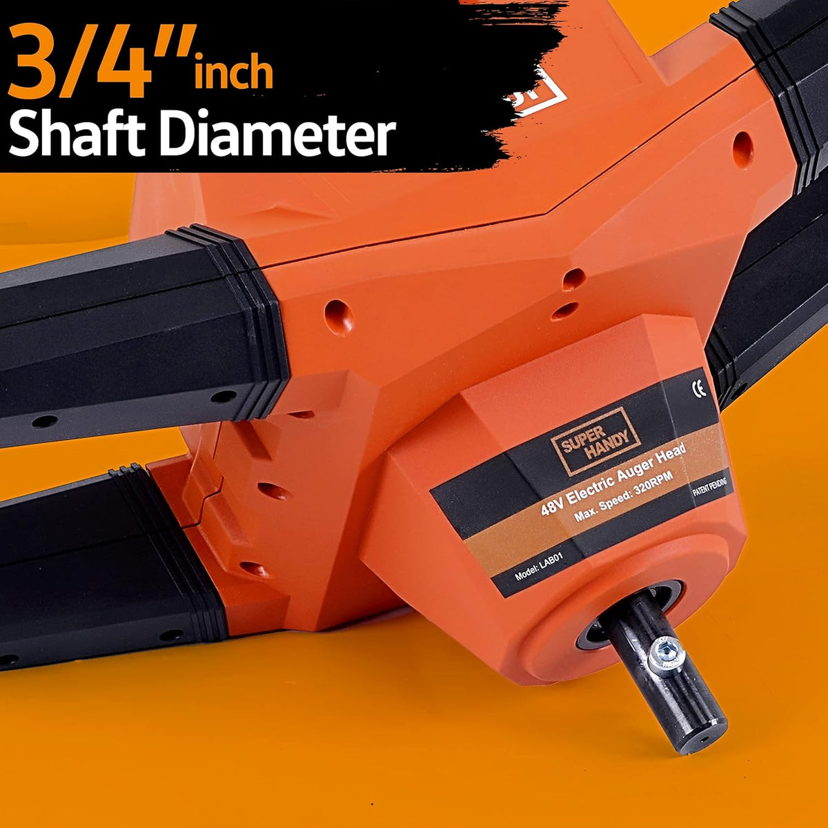 Earth Auger Power Head with Steel 6"x30" Bit Electric Cordless Lithium-Ion Battery I34424