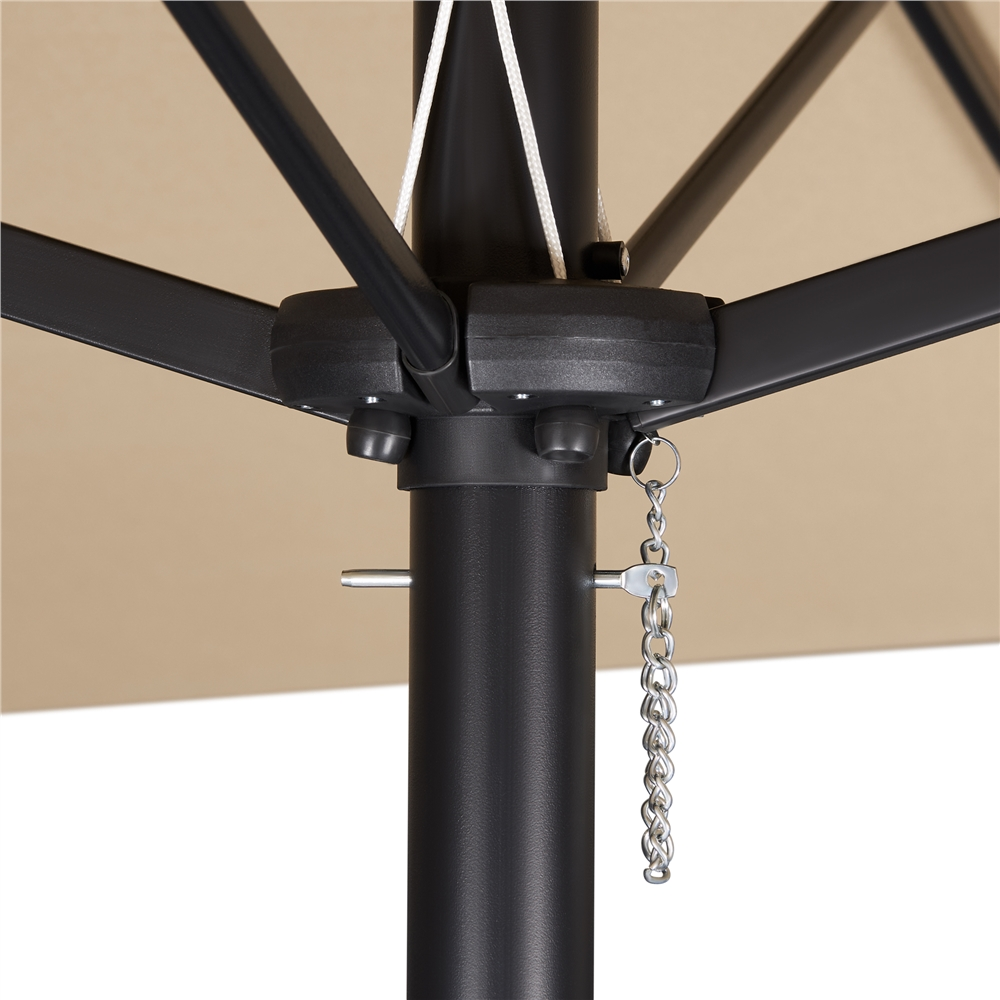 Tan 13ft Patio Umbrella with Solar Lights J602
