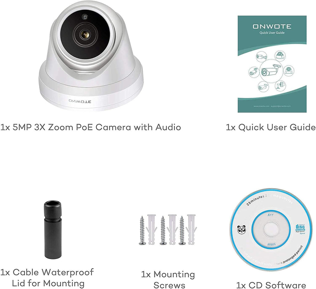 5MP 3X Optical Zoom IP POE Security Camera Outdoor Dome X3172