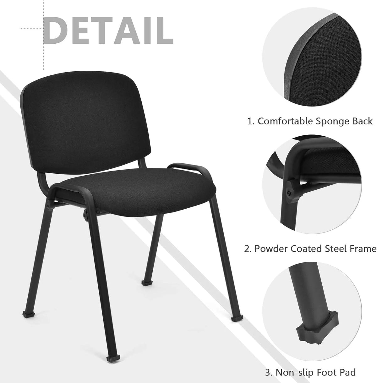 5 PCS Ergonomic Stackable Office Chairs Set D68345