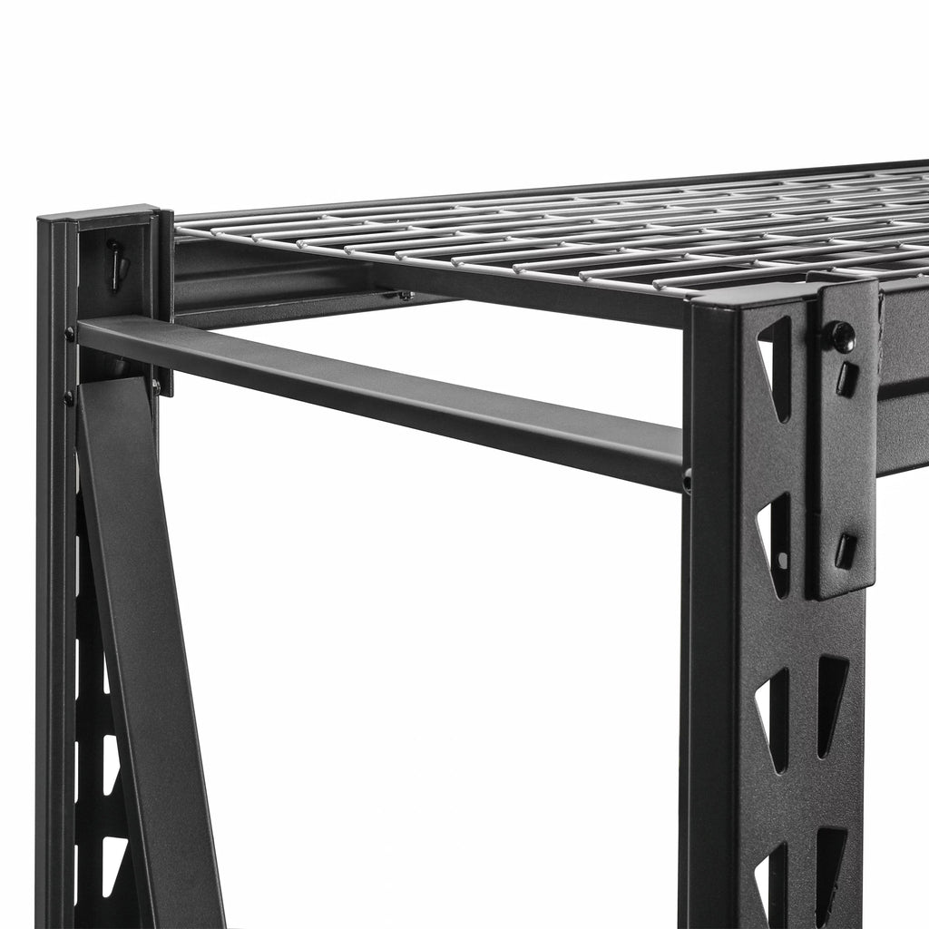 Black Steel 3-Tier Storage Shelf Unit 72-Inch-H x 77-Inch-W x 24-Inch-D I767