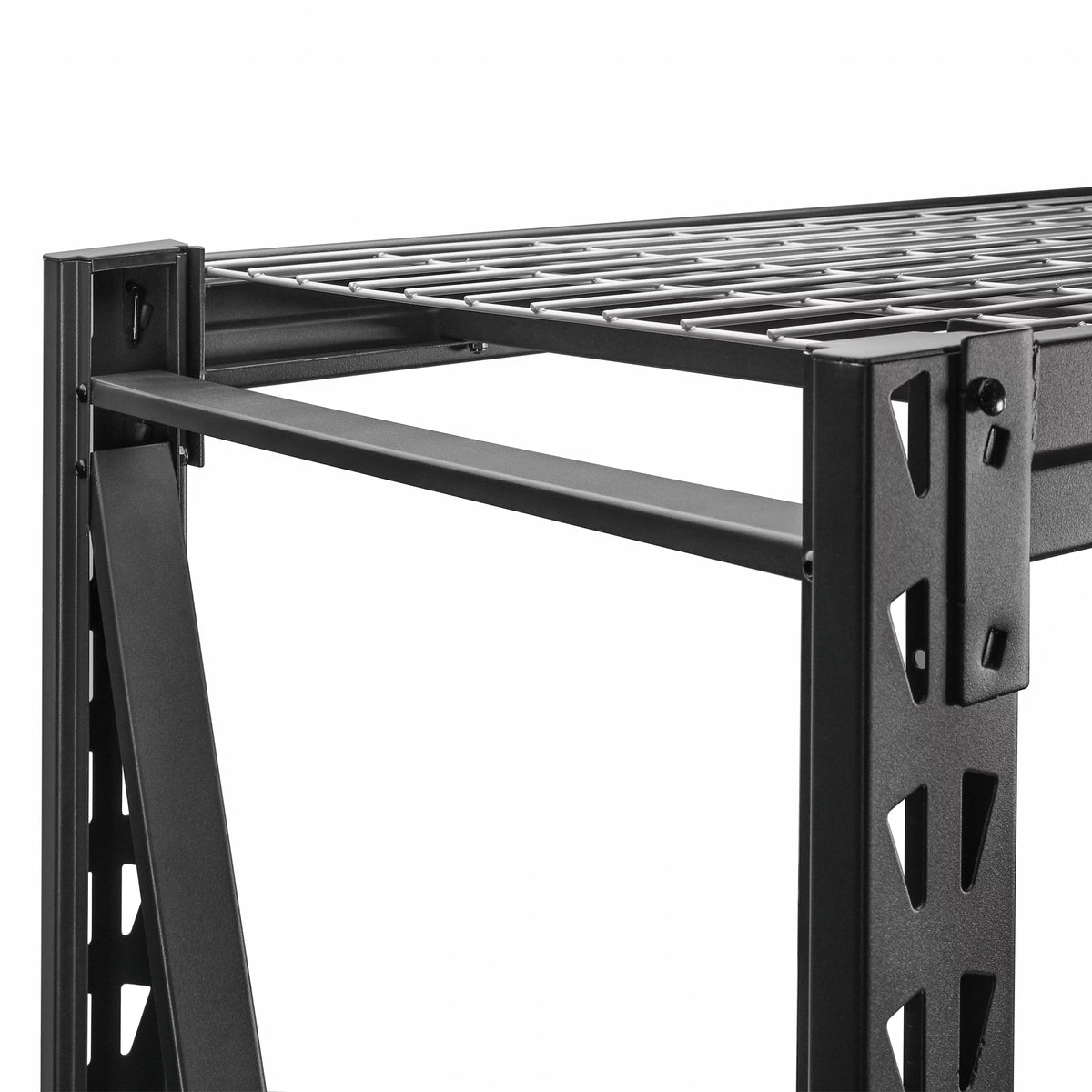 Black Steel 3-Tier Storage Shelf Unit 72-Inch-H x 77-Inch-W x 24-Inch-D I767