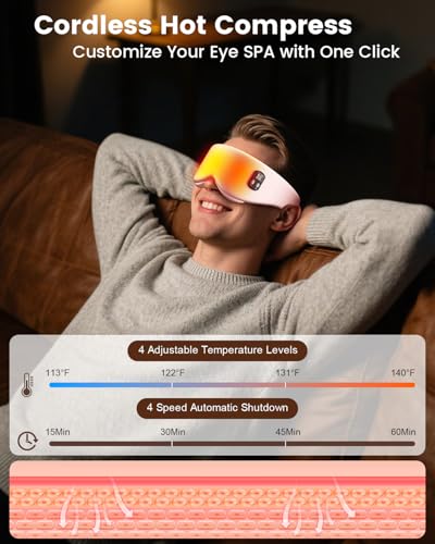 Pink Cordless Heated Eye Mask D46884