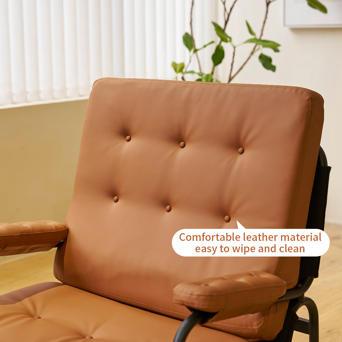 Bonded Leather High Back Accent Chair with Metal Legs U49724