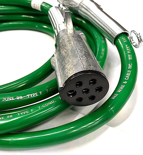 12 FT 7 Way Plug ABS Straight Cable Assembly Green X40491
