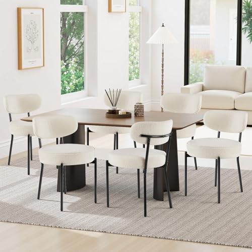 Boucle Upholstered Dining Chairs Set of 2 Grey M502003