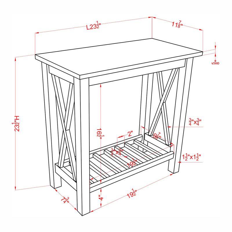 Brown Wood Side Table X6058