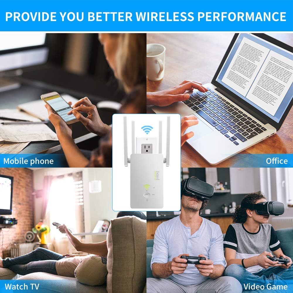 WiFi Extender Wireless Signal Booster 1200Mbps Dual Band Pack of 2 F200164