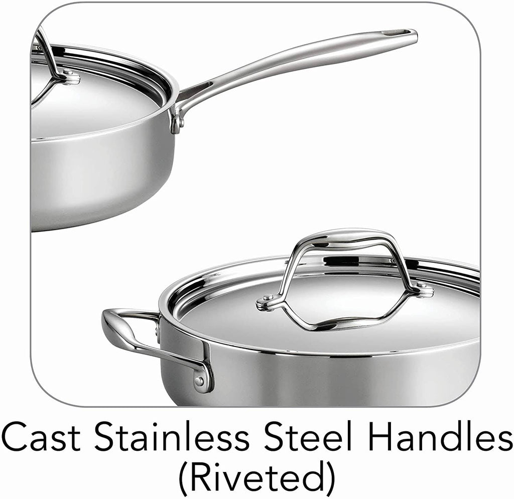Tri-Ply Clad 3-Quart Covered Deep Saute Pan R538077