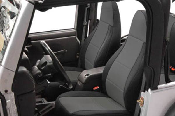 Neoprene Seat Covers Front Black Charcoal W5551