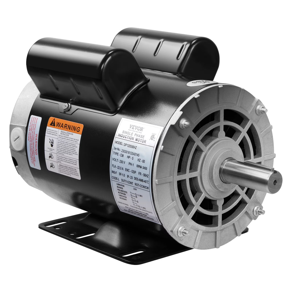 5HP 230V 22 Amps 3450RPM Air Compressor Electric Motor U901