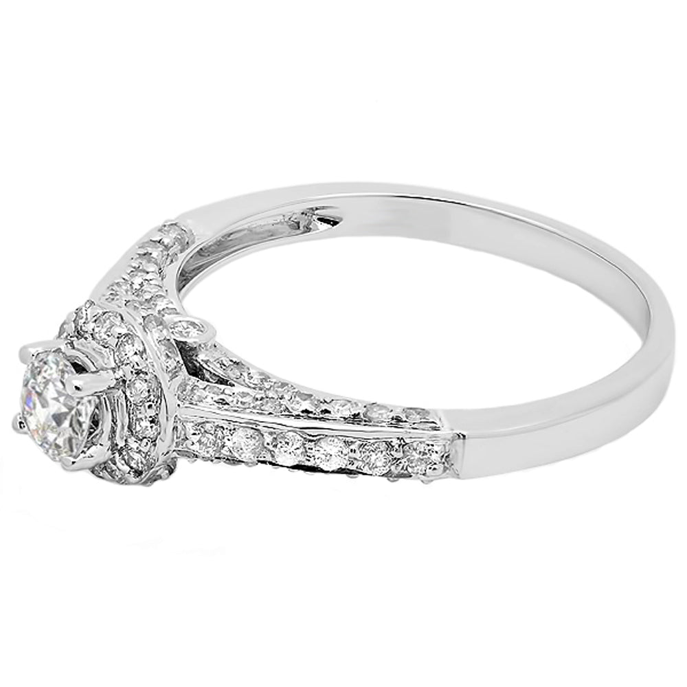 14k White Gold Diamond Engagement Ring W942