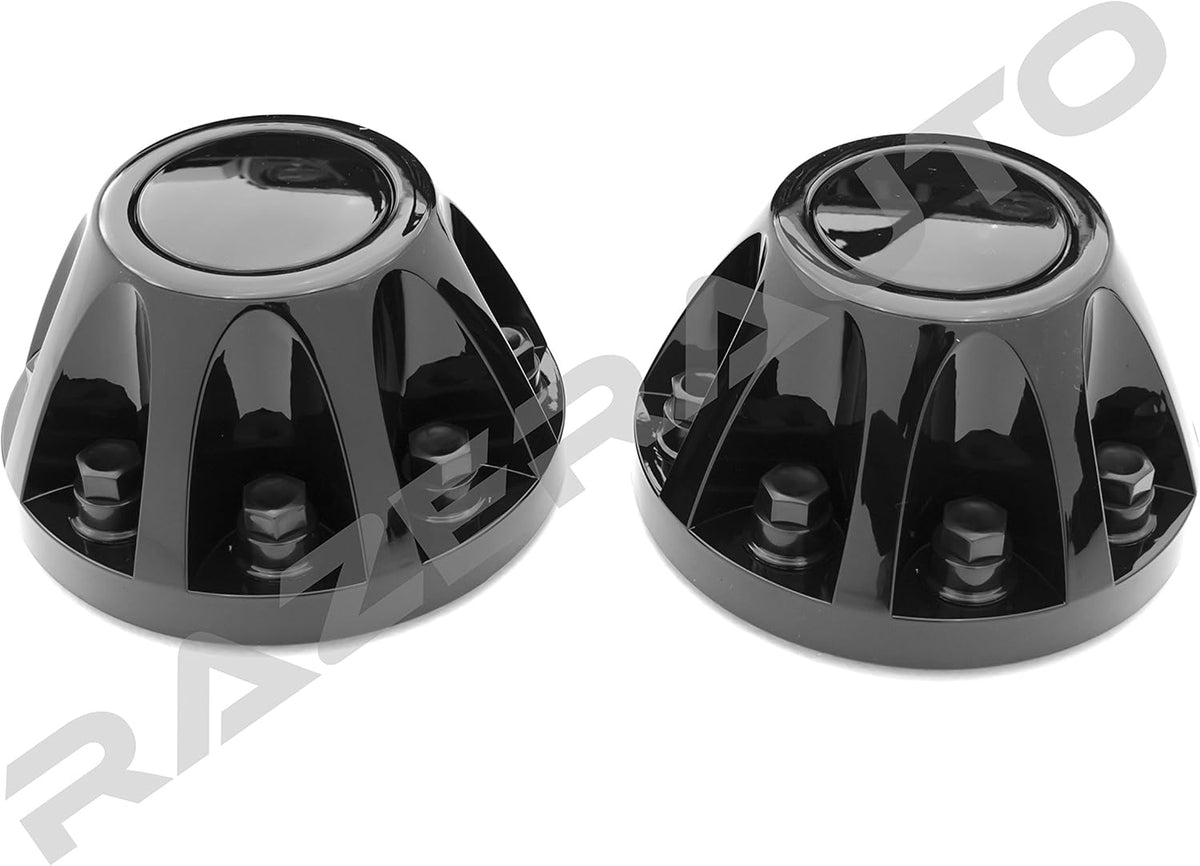Gloss Black 17" 2pcs Rear Wheel Center Hub Cap Cover for Chevy Silverado 3500 Dually & GMC Sierra 3500 X76939