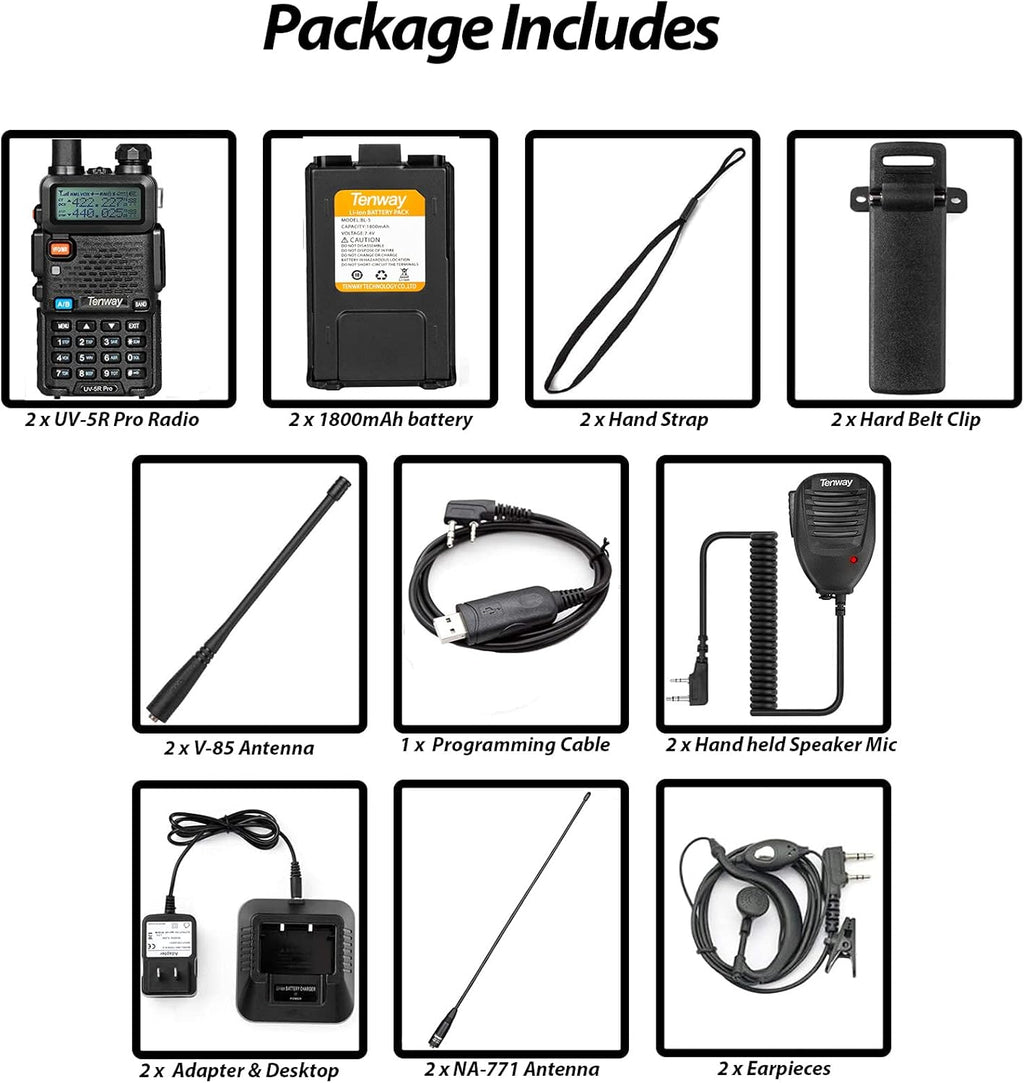 8W Dual Band Two Way Radio with Speaker Mic and Antenna 2Pack P920350