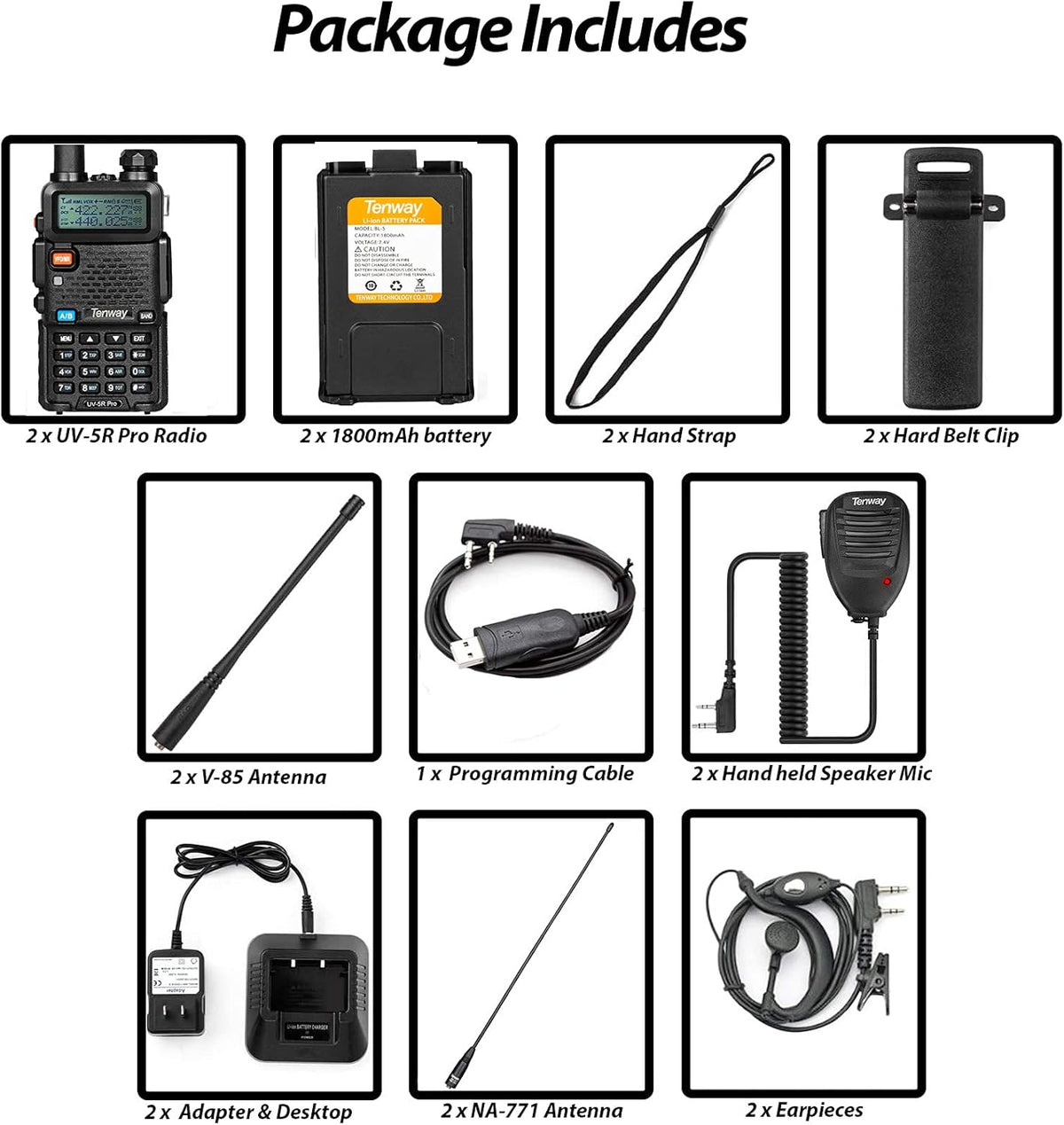 8W Dual Band Two Way Radio with Speaker Mic and Antenna 2Pack P920350