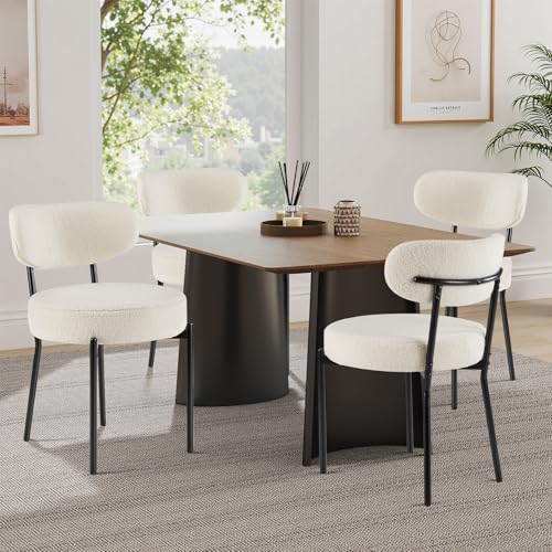 Boucle Upholstered Dining Chairs Set of 2 Grey M502003