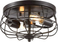 2-Light Industrial Flush Mount Ceiling Light Fixture M38910