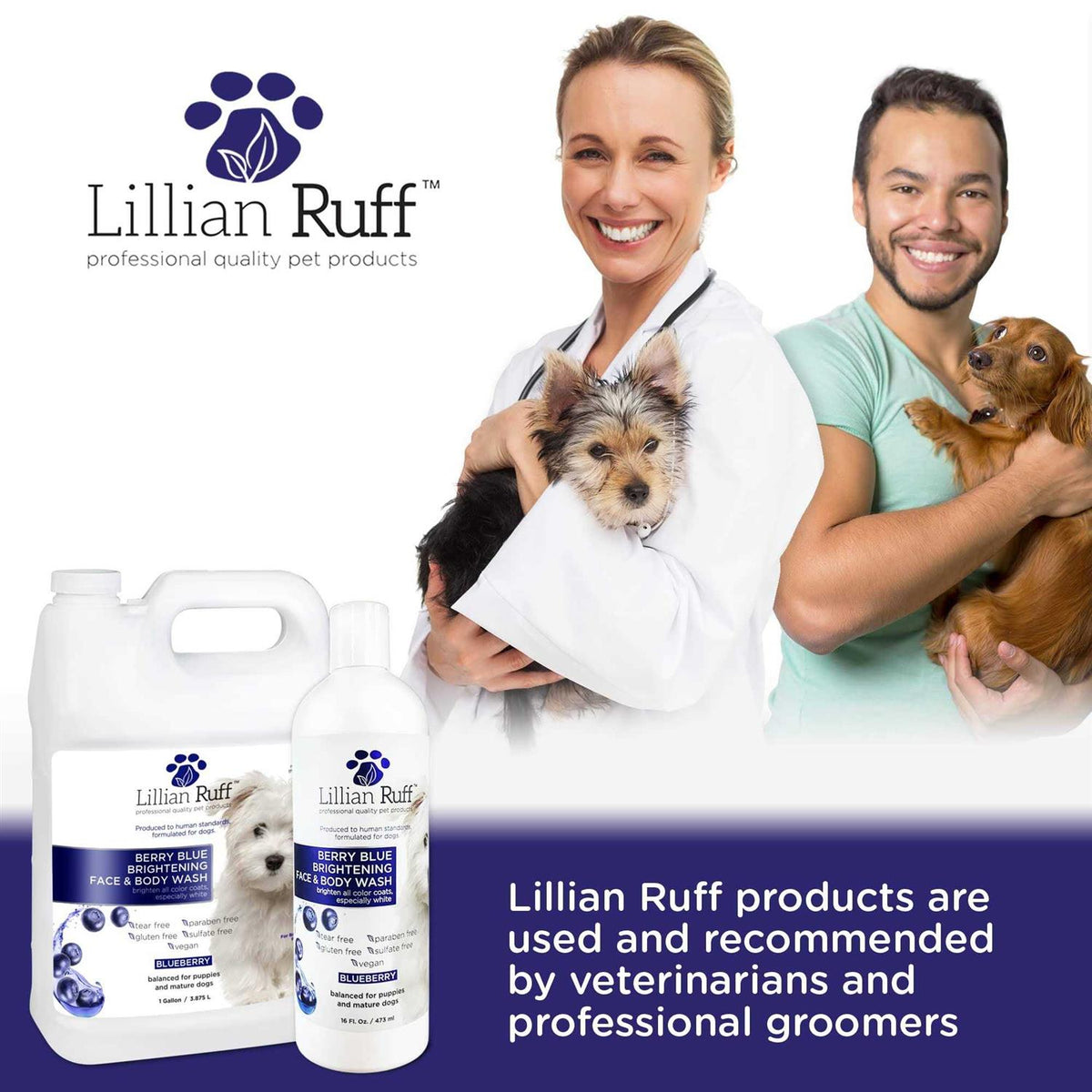 Berry Blue Brightening Face and Body Wash for Dogs and Cats F8805