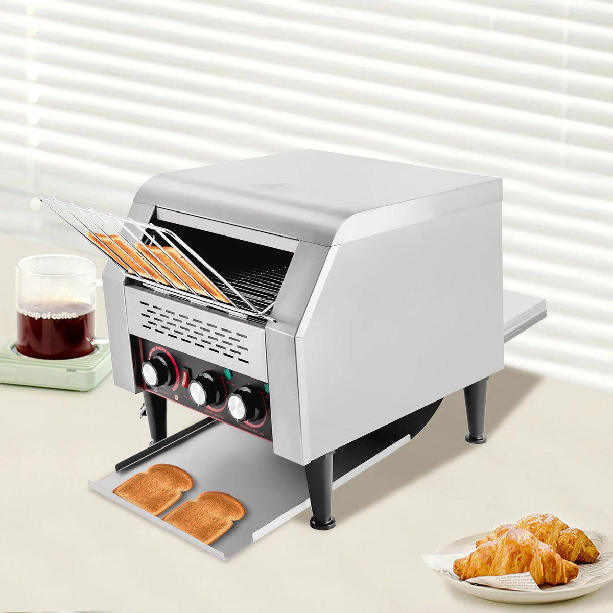 Commercial Conveyor Toaster, Stainless Steel with 2 Heating Modes S7933