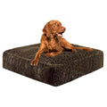 Extra Plush Faux Fur Rectangle Dog Bed, Serenity Brown, Small M705