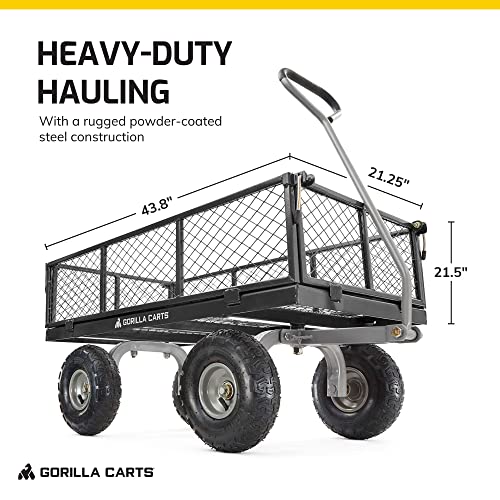 Steel Utility Cart with Removable Sides, 800 Lbs N59284