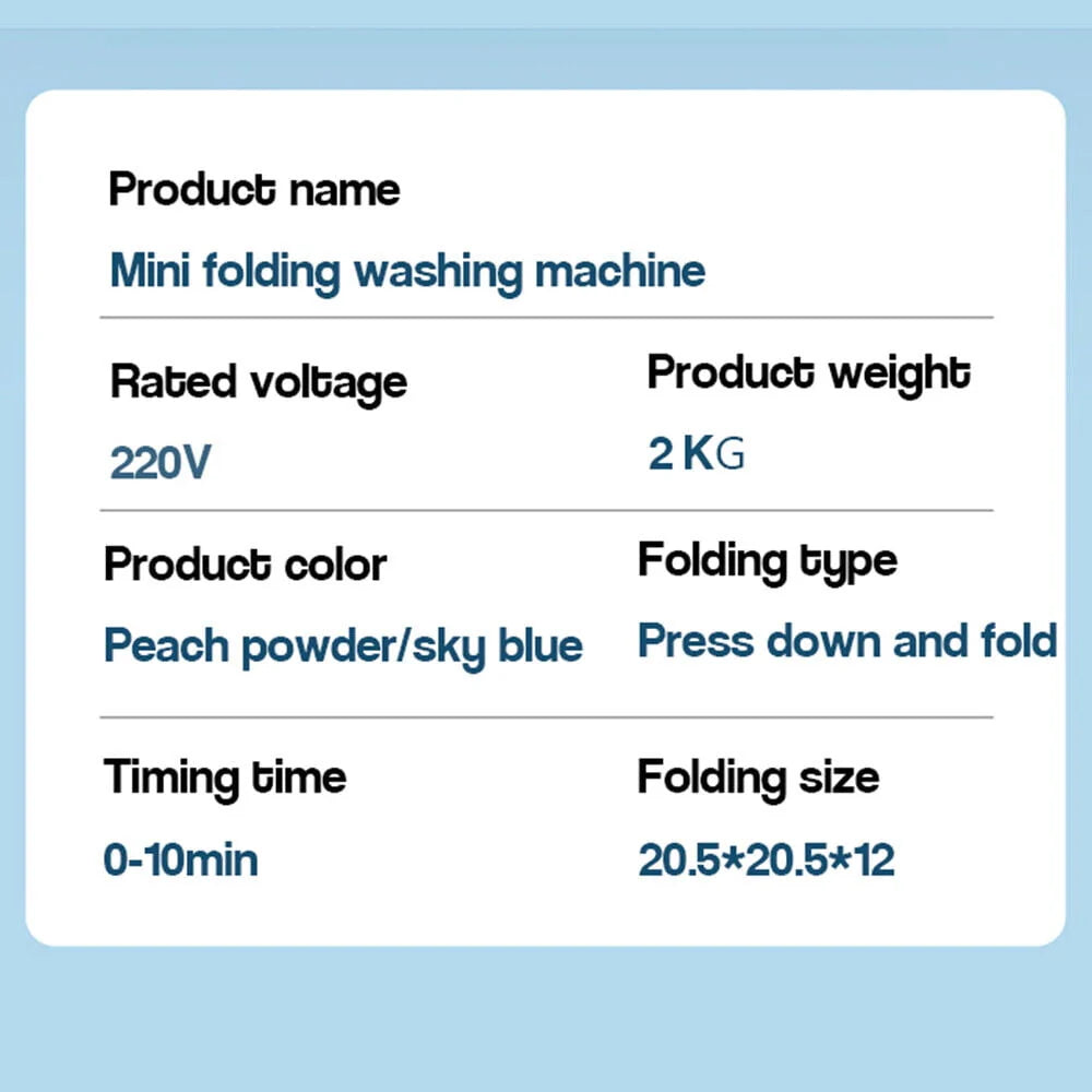 Mini Folding Washing Machine with Dryer Bucket V980