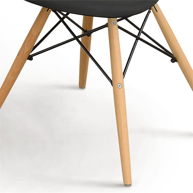 Black Plastic Dining Side Chair Set of 2 O66199
