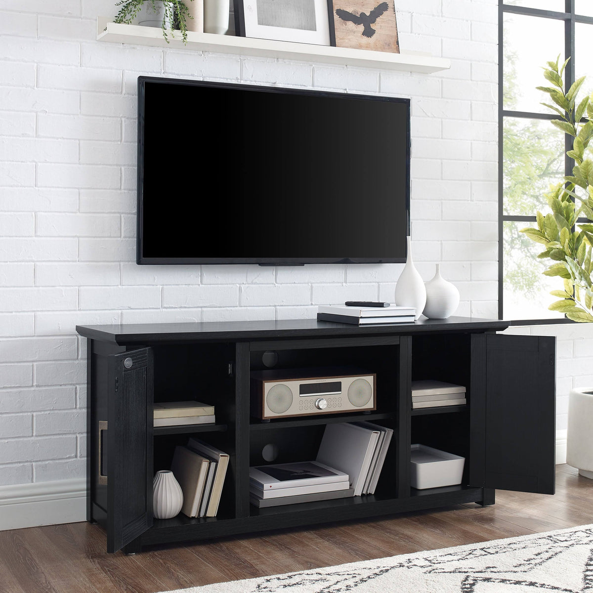 Whitewash Low Profile TV Stand R66436