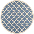 Blue Beige Quatrefoil Indoor/Outdoor Area Rug K13729