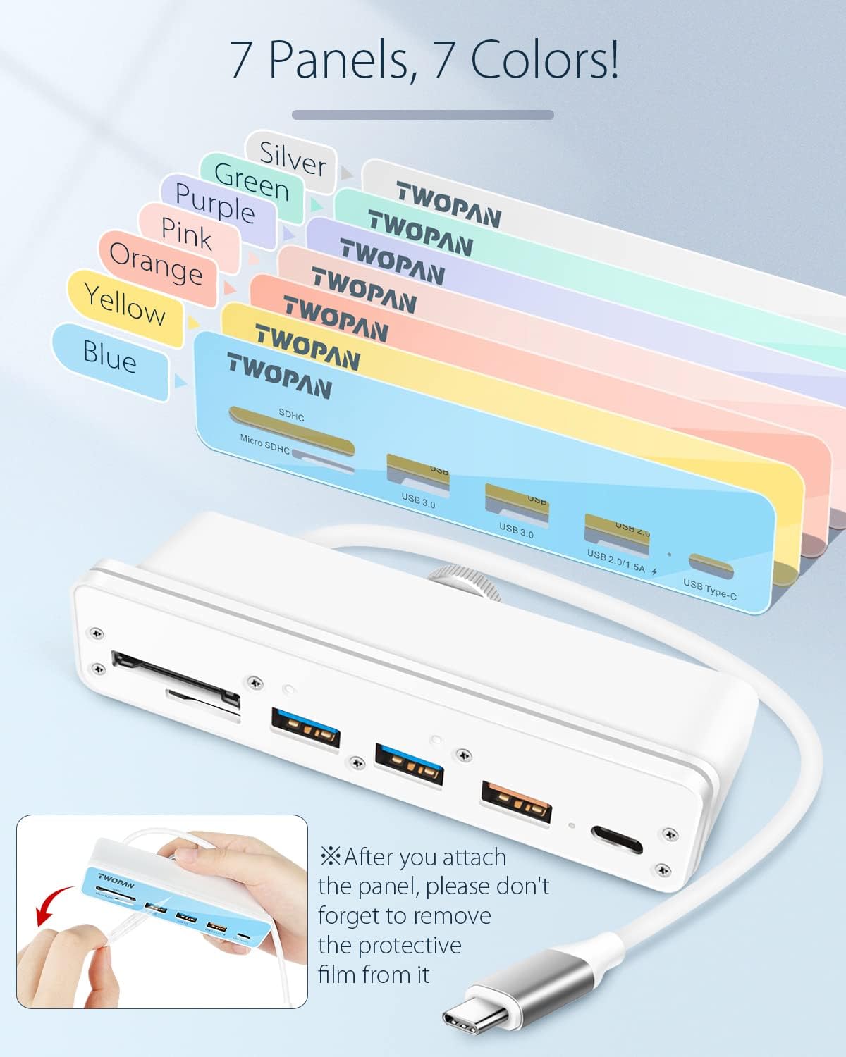 6 in 1 USB C Hub with USB 3.0 Port, Micro/SD Card Readers N943