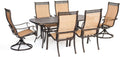 7 Piece Tan Swivel Rocker Dining Set K49130