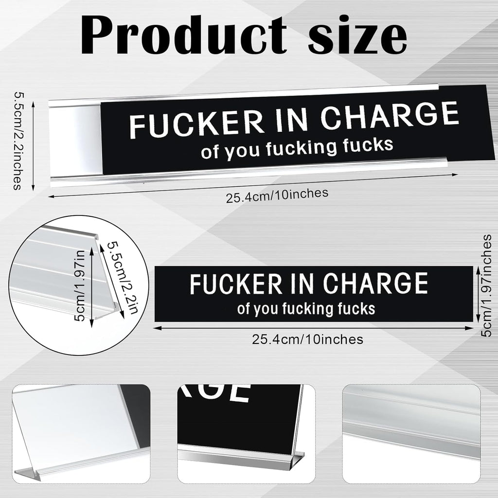 Black Desk Plaque 10 x 2 Inch X3477