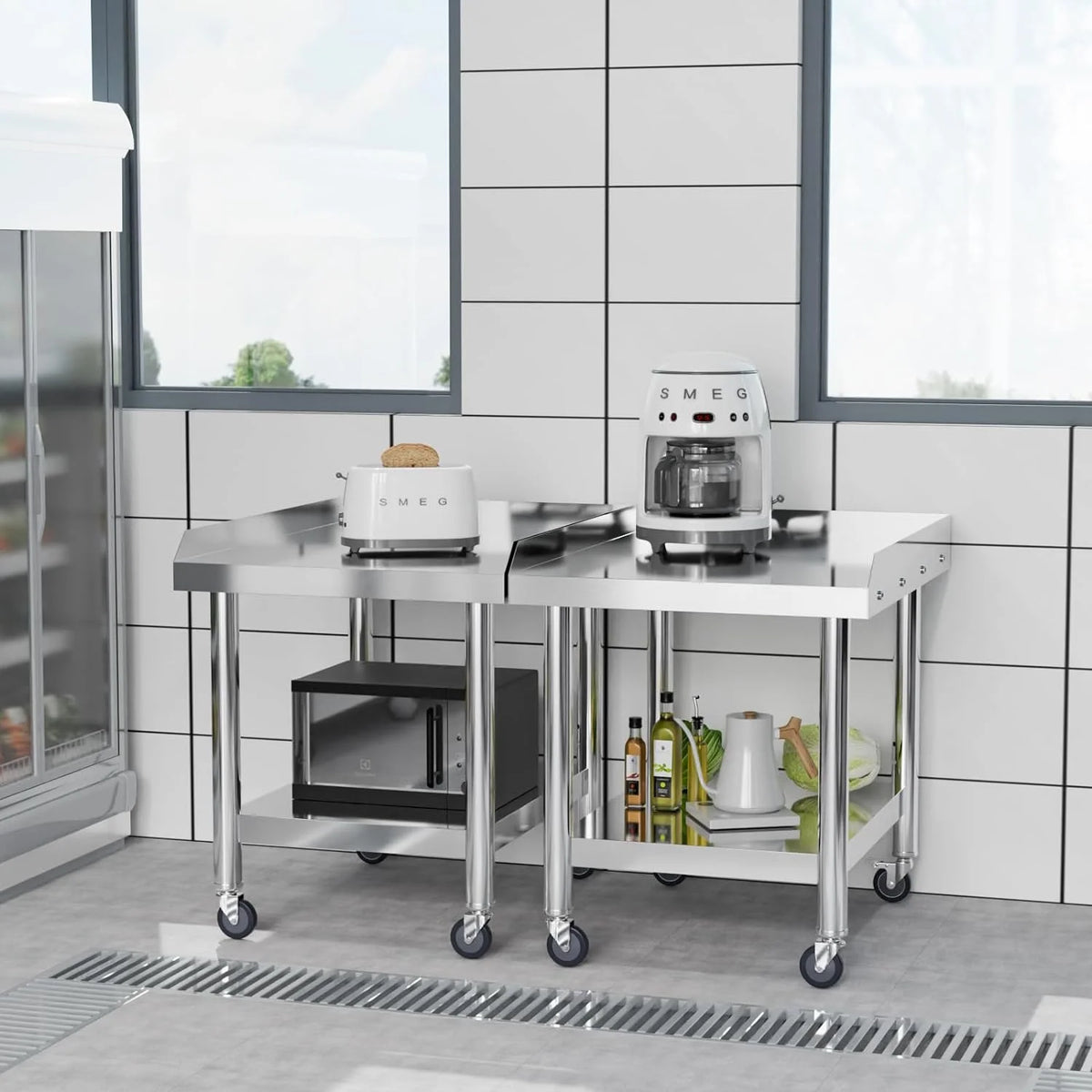 Stainless Steel Equipment Stand with Wheels X6875