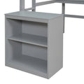 Grey Wood Loft Bed with Desk and 2 Drawers V23739