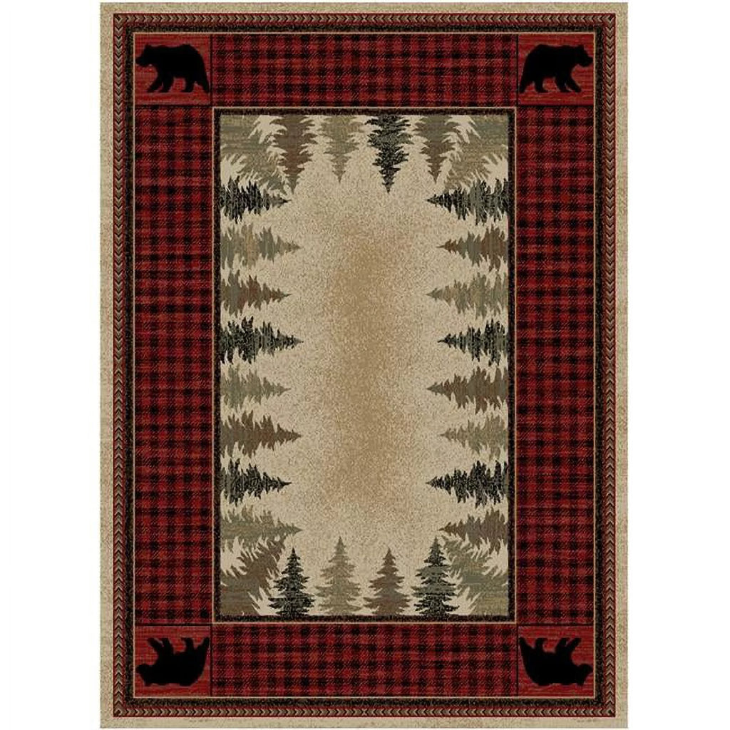 Red Rectangle Area Rug Y986
