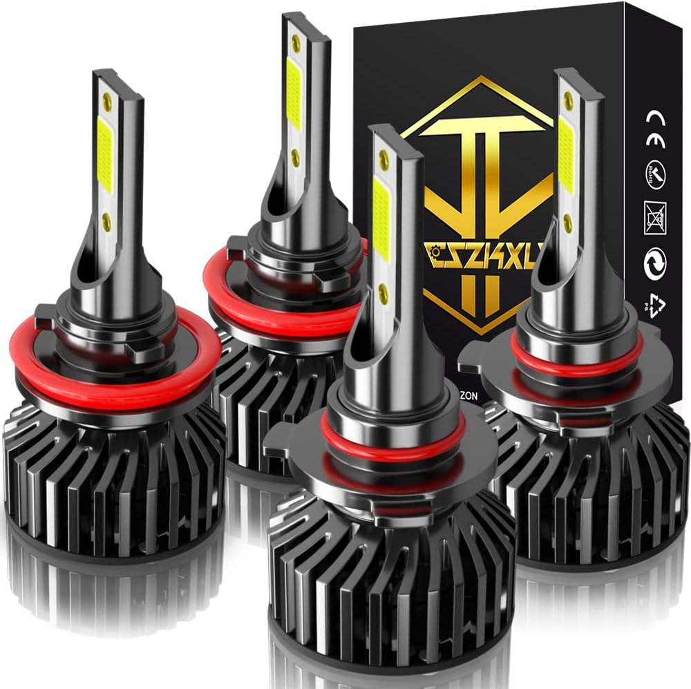9005 H11 LED Headlight Bulb Combo, 6500K Cool White, Pack of 4 H775814