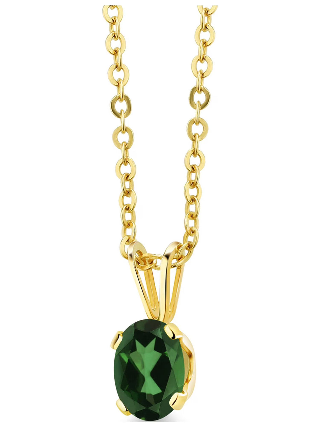 18K Yellow Gold Plated Silver Mystic Topaz Pendant With Chain J6129