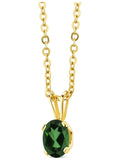 18K Yellow Gold Plated Silver Mystic Topaz Pendant With Chain J6129