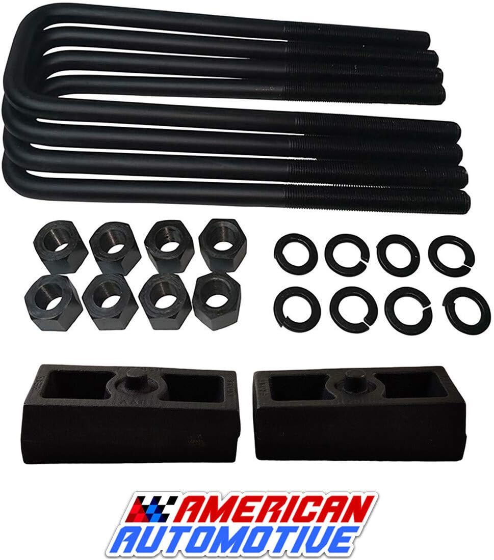 1.5 Rear Suspension Lift Cast Iron Blocks with 12.5 Square Leaf Spring Axle U Bolts M63353