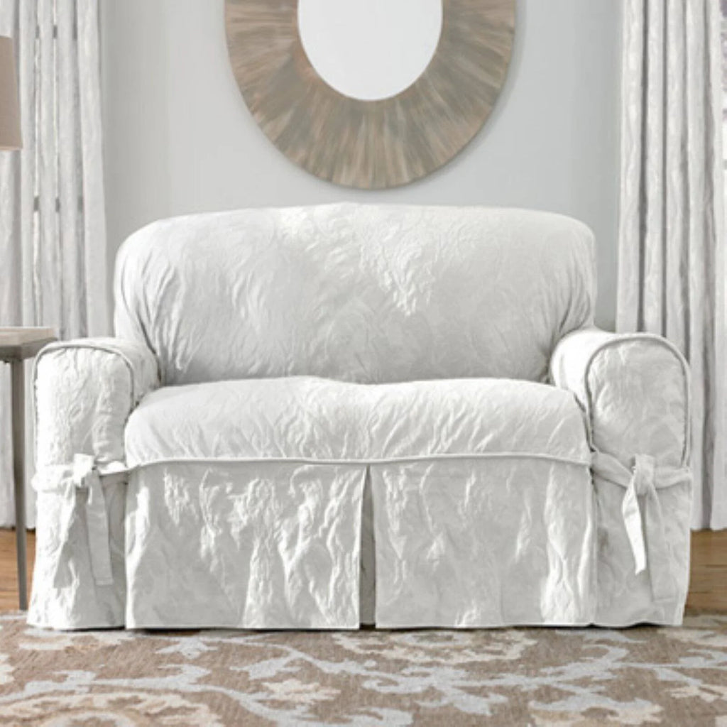 Matelasse Damask Loveseat Cover X372422