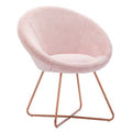 Salmon Pink Sherpa Accent Arm Chair I771234