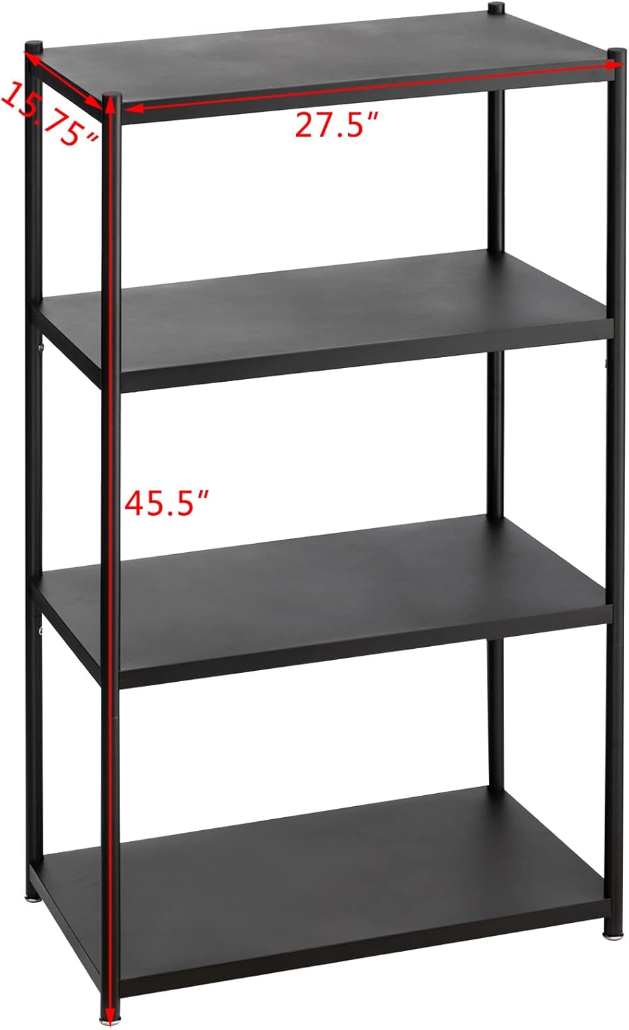 27.5 Inch 4 Tire Metal Wire Storage Shelf Black Utility Rack M740