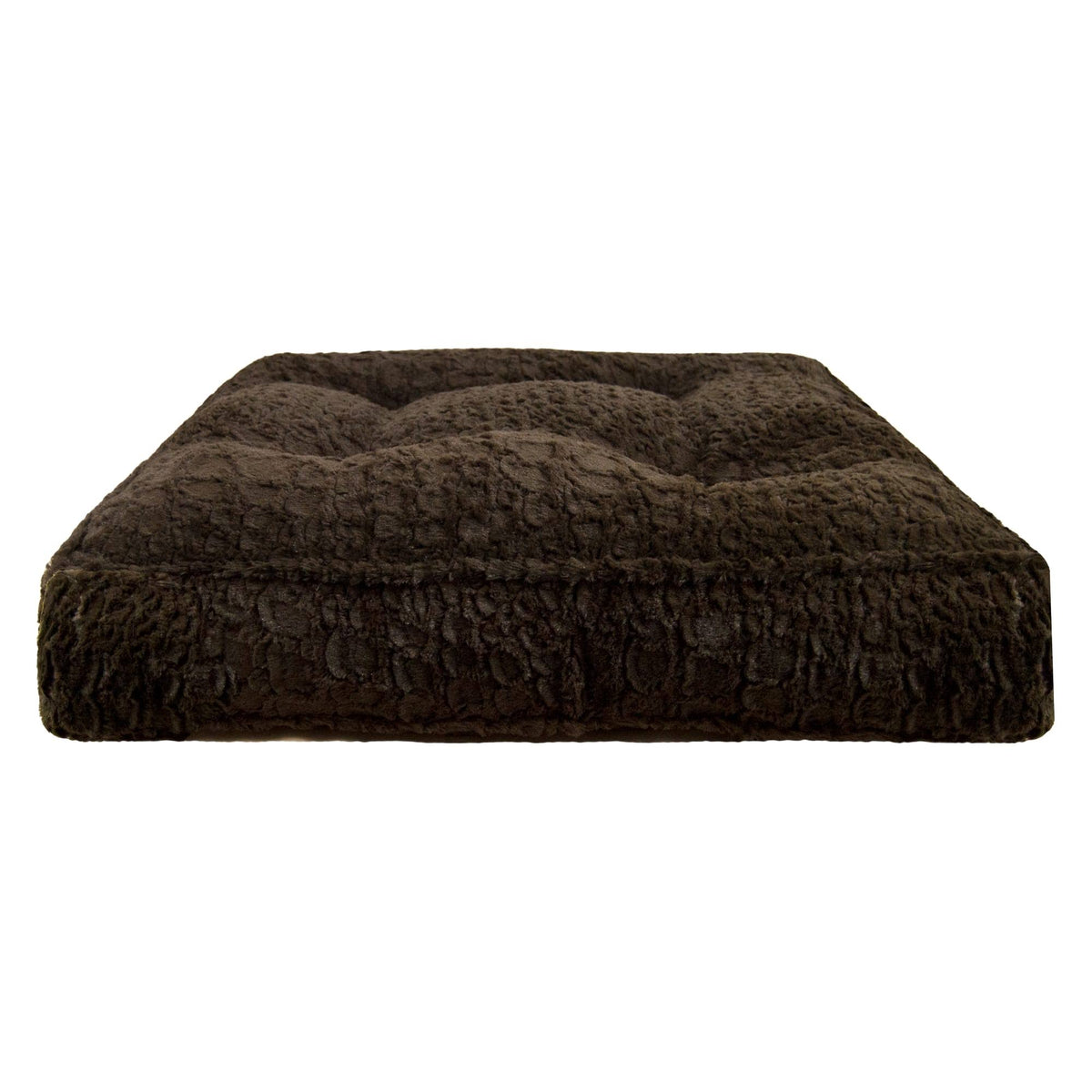 Extra Plush Faux Fur Rectangle Dog Bed, Serenity Brown, Small M705