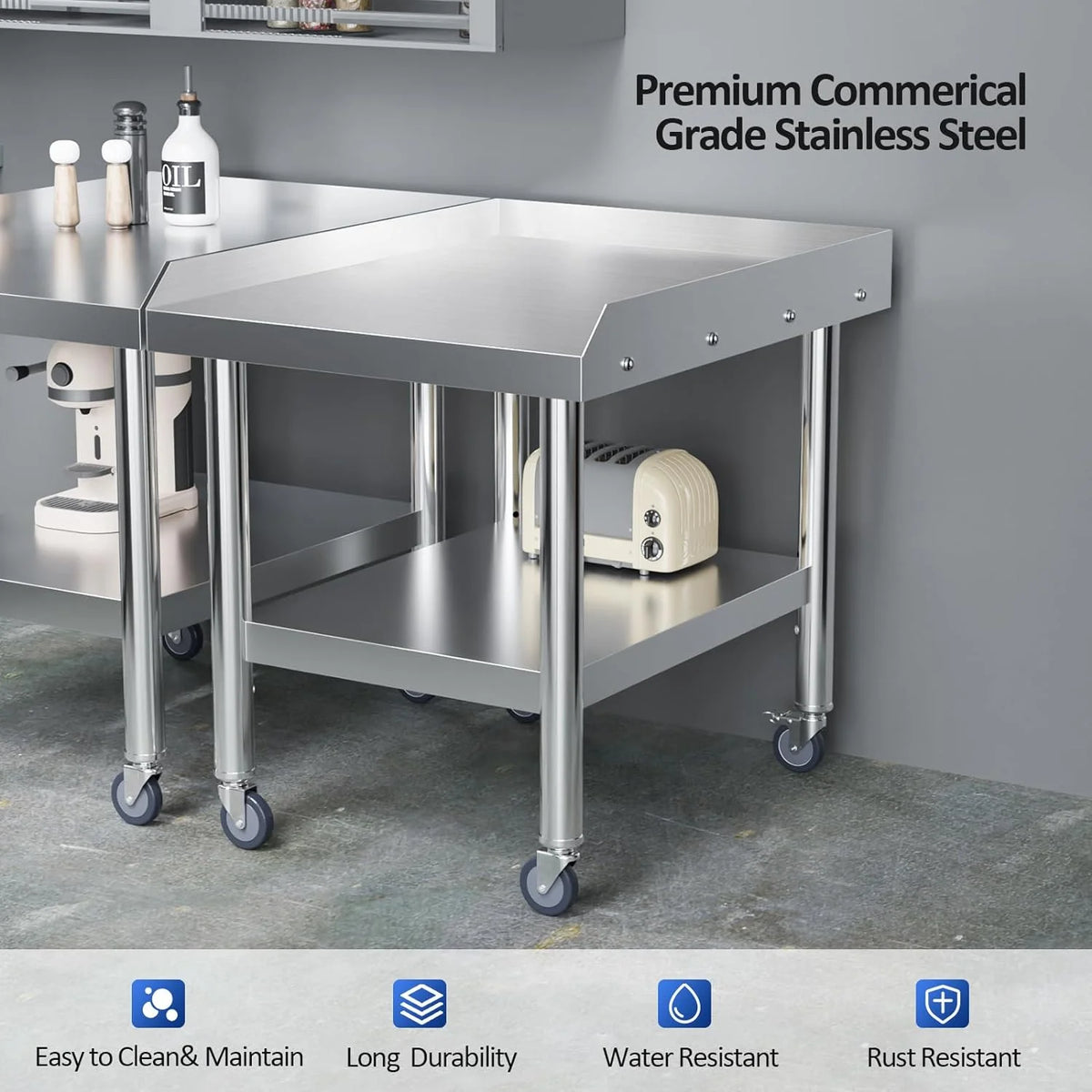 Stainless Steel Equipment Stand with Wheels X6875