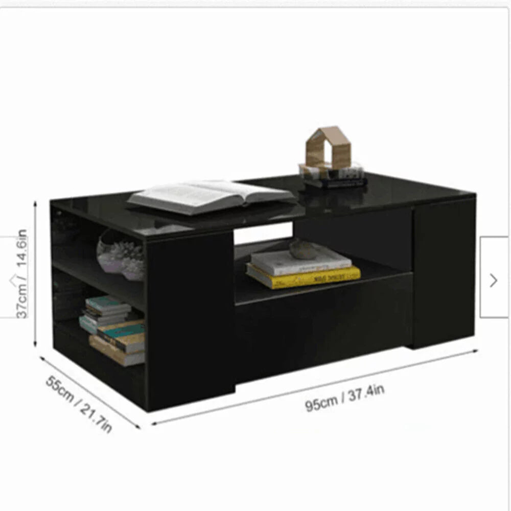 Black Tea Table with 2 Drawers O9807