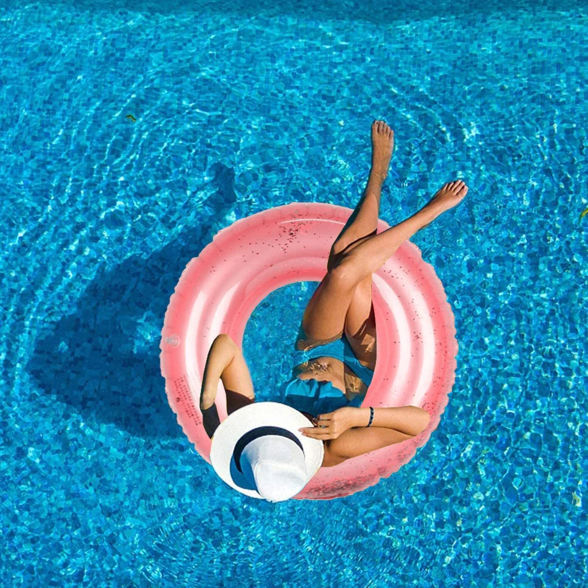 Rose Gold Inflatable Pool Floats Rings, 36 Inch N1086