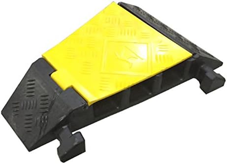 Heavy Duty Cable Protector Ramp 1 Channel 38.5" Long Black Yellow U552945