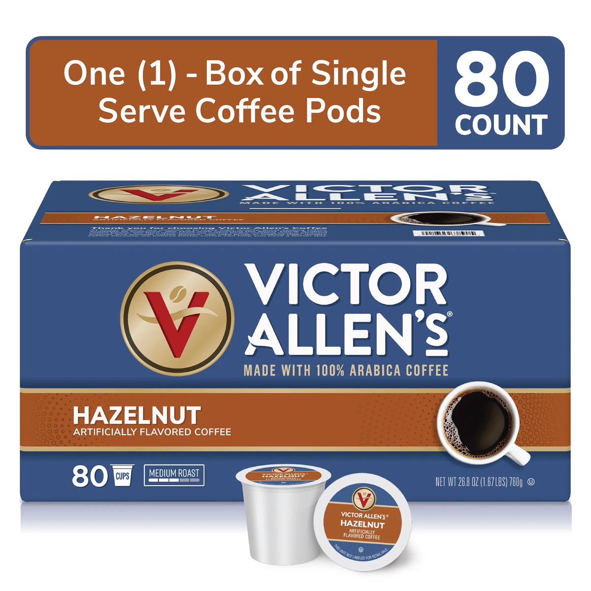 Hazelnut Medium Roast 80 count Single Serve Coffee Pods N985418