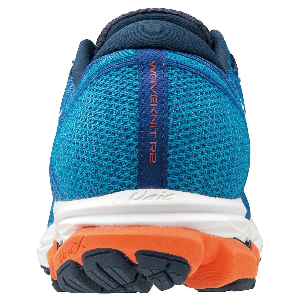 Men's Waveknit R2 Running Shoe, Nautical Blue-Red Orange, Size 8 V8894